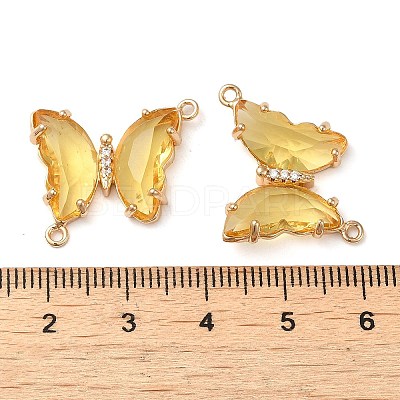 Brass Pave Faceted Glass Connector Charms FIND-Z020-04Q-1