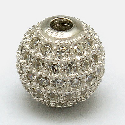 Round 925 Sterling Silver Beads STER-O021-01S-6mm-1