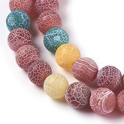 Natural Weathered Agate Beads Strands G-P414-A02-1