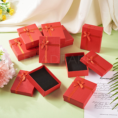 Rectangle Paper Jewelry Set Storage Boxes with Bowknot CON-TAC0014-04D-1