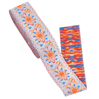 10 Yards Ethnic Style Embroidery Polyester Ribbons OCOR-WH0067-77A-1