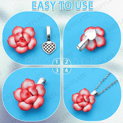 200Pcs 4 Colors Tibetan Style Alloy Glue-on Flat Pad Bails FIND-SP0001-84-1
