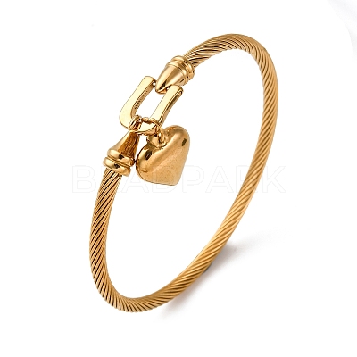304 Stainless Steel Charm Bangles BJEW-K280-03G-1