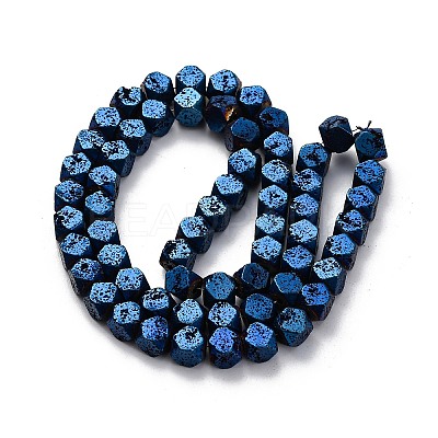 Electroplated Natural Lava Rock Beads Strands G-A256-C01-01F-1