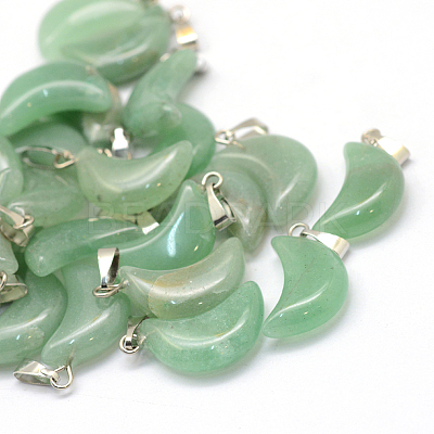Moon Natural Green Aventurine Pendants X-G-Q369-03-1