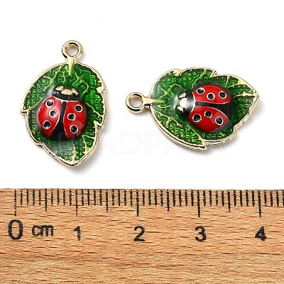 Rack Plating Alloy Enamel Pendants PALLOY-F308-08G-1