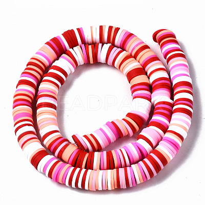 Handmade Polymer Clay Beads Strands CLAY-R089-8mm-104-1