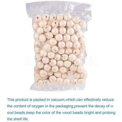 Round Unfinished Wood Beads WOOD-PH0008-12-1