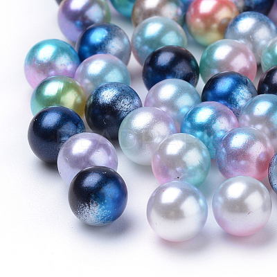 Rainbow Acrylic Imitation Pearl Beads OACR-R065-6mm-M-1