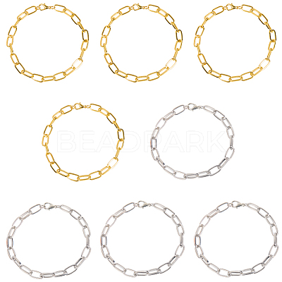 20Pcs 2 Colors Iron Cable Chain Bracelets for Women Men BJEW-SC0001-41-1