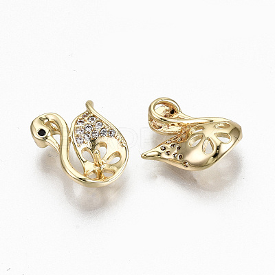 Brass Micro Pave Clear Cubic Zirconia Peg Bails Charms KK-R117-010-NF-1