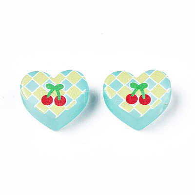 Transparent Printed Acrylic Beads MACR-S373-124-H03-1