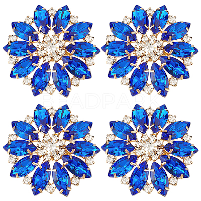 4Pcs Alloy Rhinestone Shank Buttons BUTT-FG0001-26A-1