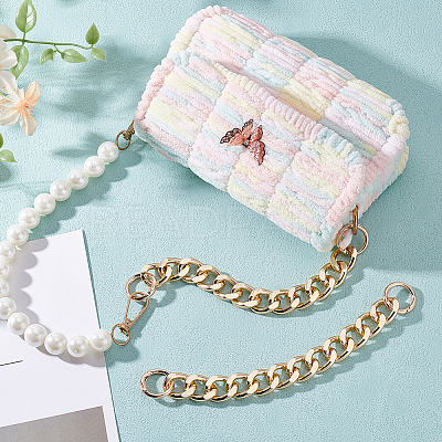 2Pcs Aluminum Curb Chain Purse Strap Extender FIND-HY0004-37LG-1