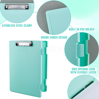 Rectangle Plastic Clipboards & Storage Folder AJEW-WH20010-40C-1