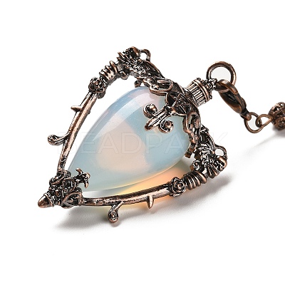 Mixed Gemstone Triangle Dowsing Pendulum Pendants G-G022-01R-1