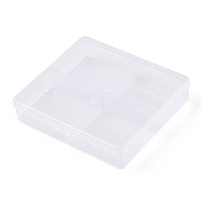 Rectangle Transparent Plastic Bead Containers CON-N013-02-1