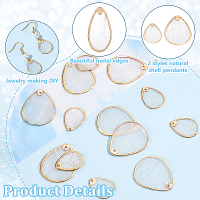 24Pcs 2 Styles Shell Pendants FIND-GA0004-51-1