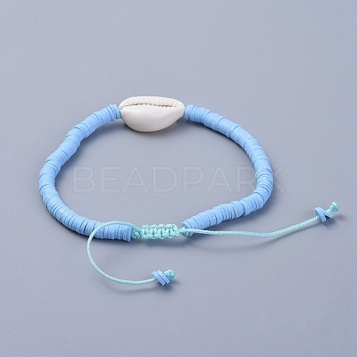 Handmade Polymer Clay Heishi Beads Braided Bracelets BJEW-JB04318-04-1