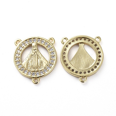 Brass Micro Pave Cubic Zirconia Chandelier Component Links ZIRC-G157-33G-1