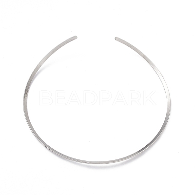 Non-Tarnish 304 Stainless Steel Floral Textured Wire Necklace Making STAS-B036-05P-1
