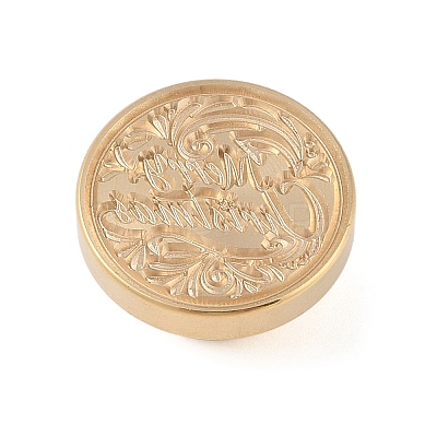 Merry Christmas Wax Seal Brass Stamp Head AJEW-Z031-04G-18-1