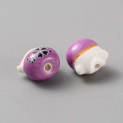 Handmade Porcelain Beads PORC-WH0006-02I-1