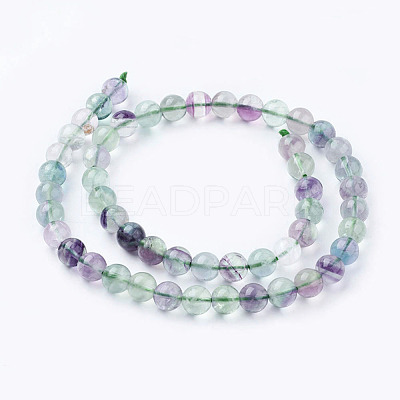 Natural Fluorite Beads Strands G-E112-8mm-19-1