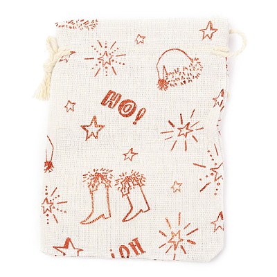 Christmas Theme Cotton Fabric Cloth Bag ABAG-H104-B15-1