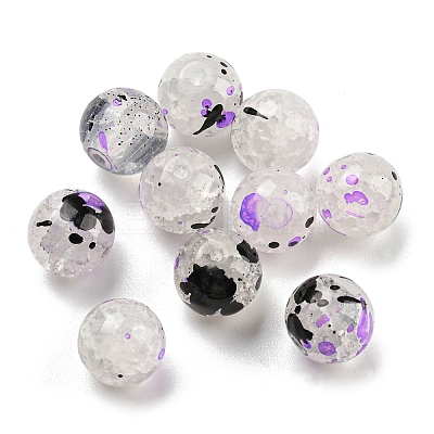 Transparent Crackle Glass Beads GLAA-D012-02E-1