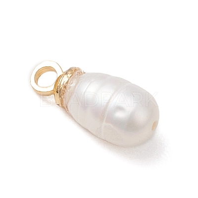Natural Cultured Freshwater Pearl Rice Charms PALLOY-JF04868-1