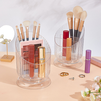 Transparent Plastic Makeup Brush Storage Organizer AJEW-WH0332-33C-1