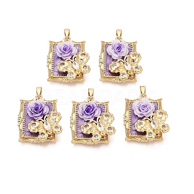 Brass Enamel Pendants KK-SZC0009-12G-02-1