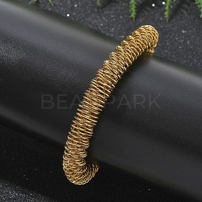 304 Stainless Steel Stretch Bangles for Women BJEW-P315-02E-G-1