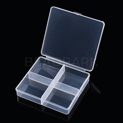 Rectangle Transparent Plastic Bead Containers CON-N013-02-1