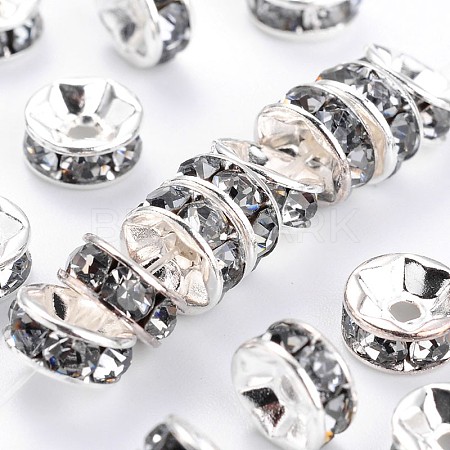 Brass Grade A Rhinestone Spacer Beads RSB037NF-03-1