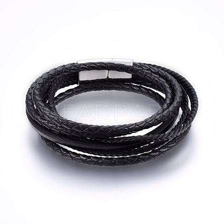 Leather Cord Wrap Bracelets BJEW-G603-33P-1