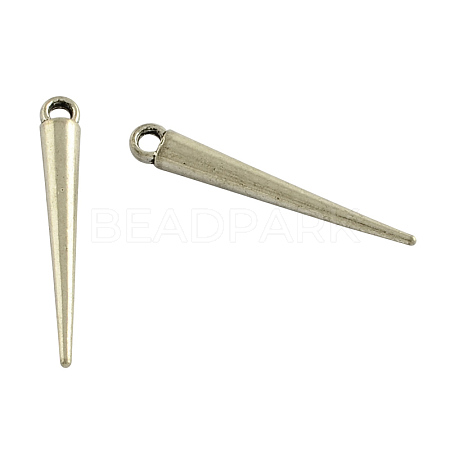 Tibetan Style Alloy Spike Pendants TIBEP-A16461-P-RS-1