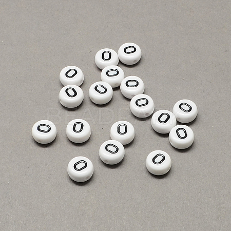 White and Black Acrylic Horizontal Hole Letter Beads SACR-Q101-01O-1