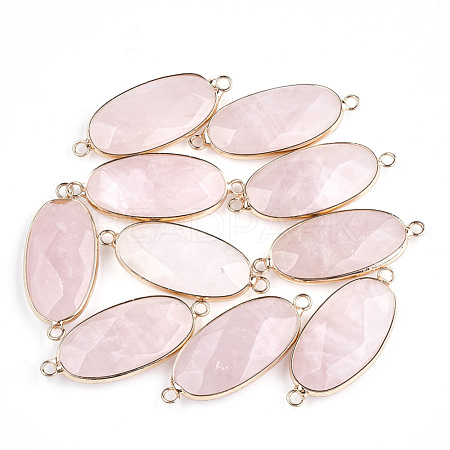 Natural Rose Quartz Links connectors X-G-S344-03G-1
