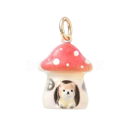 Animal Theme Brass Enamel Pendants KK-CBAE20A-02C-G-1