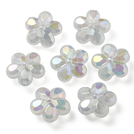 UV Plating Luminous Transparent Acrylic Beads OACR-P010-16D-1