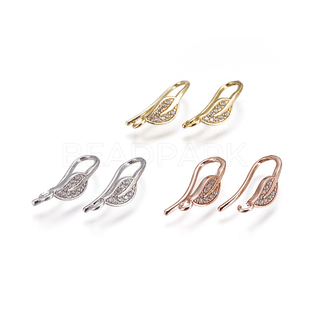 Brass Micro Pave Cubic Zirconia Earring Hooks KK-L177-387-1