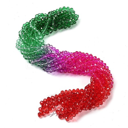 Transparent Painted Glass Beads Strands LS-DGLA-A034-T6mm-A24-1