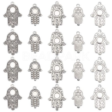 DICOSMETIC 20Pcs 5 Style 304 Stainless Steel Pendants Cabochon Settings STAS-DC0004-74-1
