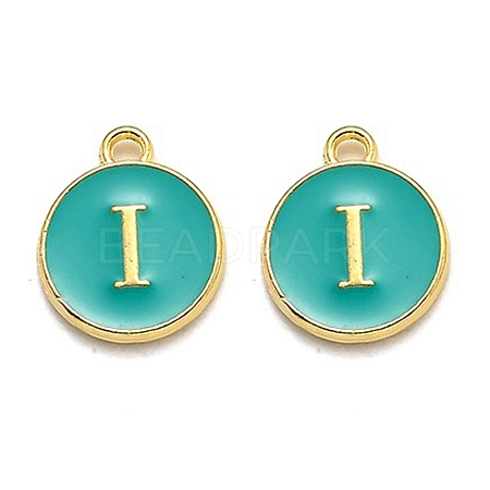 Golden Plated Alloy Enamel Charms ENAM-Q437-15I-1