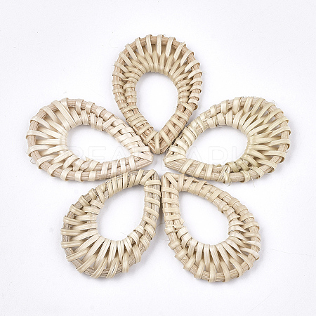 Handmade Reed Cane/Rattan Woven Linking Rings X-WOVE-T006-047B-1
