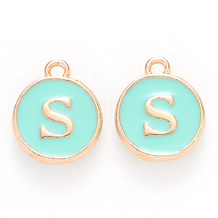 Golden Plated Alloy Enamel Charms X-ENAM-S118-05S-1