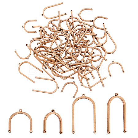   60Pcs 2 Style Unfinished Wood Chandelier Component Links DIY-PH0009-19-1