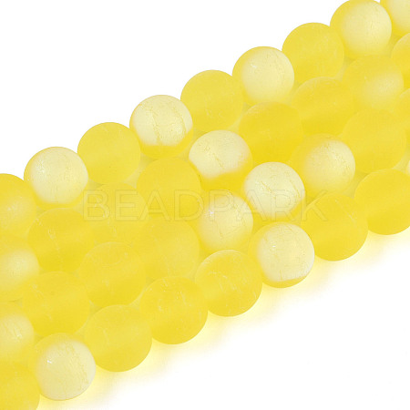 Frosted Transparent Glass Beads Strands LS-GLAA-T032-T10mm-MBB12-1